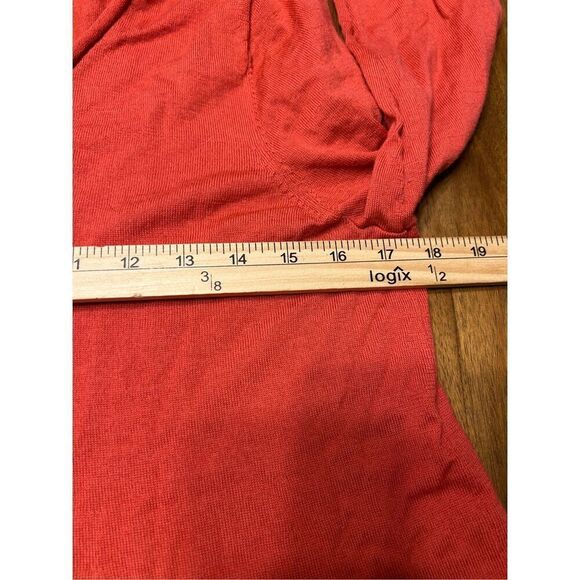 J Jill 100% Merino Wool Sweater Womens Size Medium Petite Salmon V-neck - Picture 5 of 6